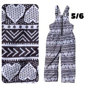 Pink Platinum Girl’s Black & White Ski Bib Size 5/6